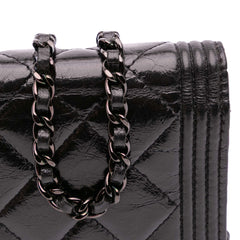 Quilted Shiny Aged Calfskin Boy Wallet On Chain