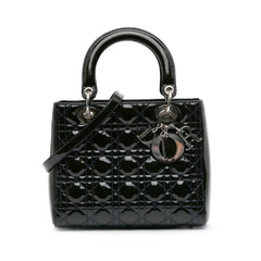 Medium Patent Cannage Lady Dior