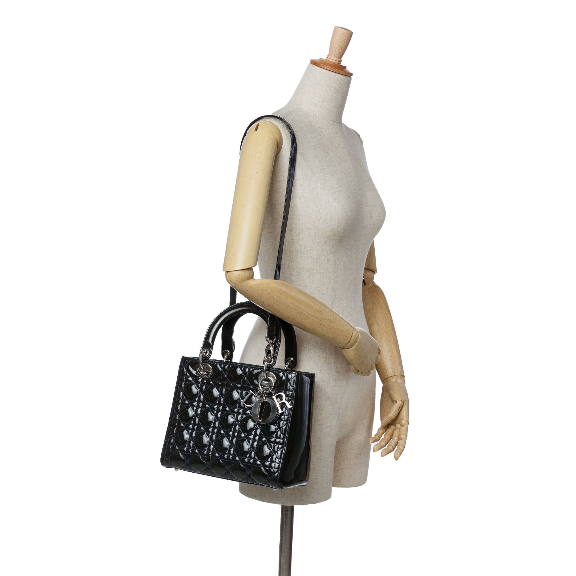 Medium Patent Cannage Lady Dior