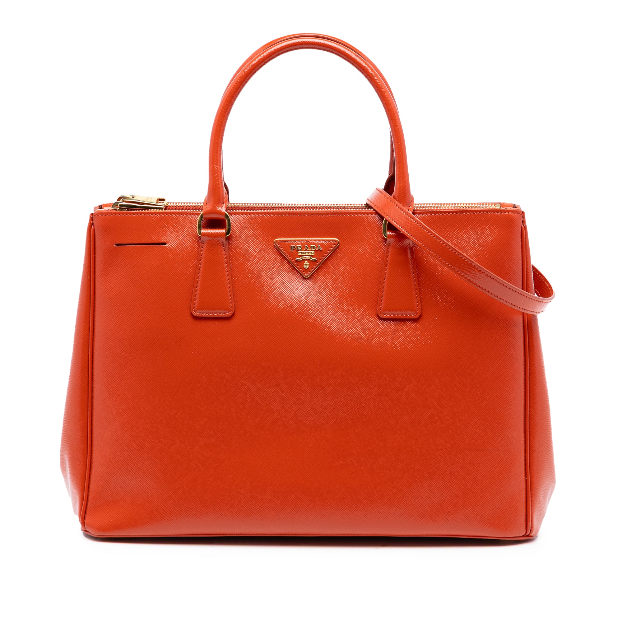 Medium Saffiano Vernice Galleria Double Zip Satchel