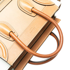 Nano Tricolor Leather Luggage Tote