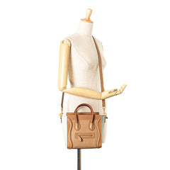 Nano Tricolor Leather Luggage Tote