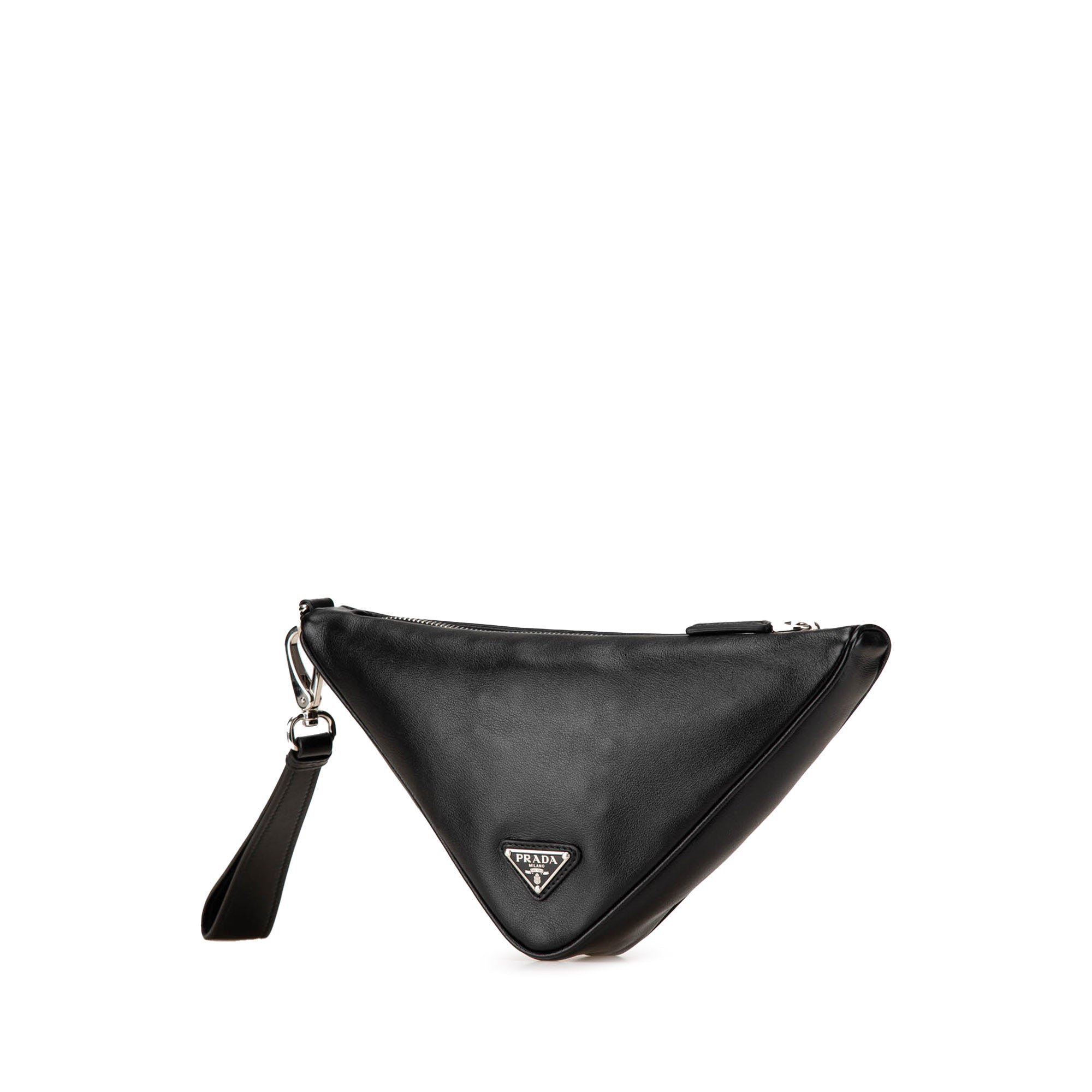 Grace Lux Triangle Logo Embossed Triangle Wristlet Pouch