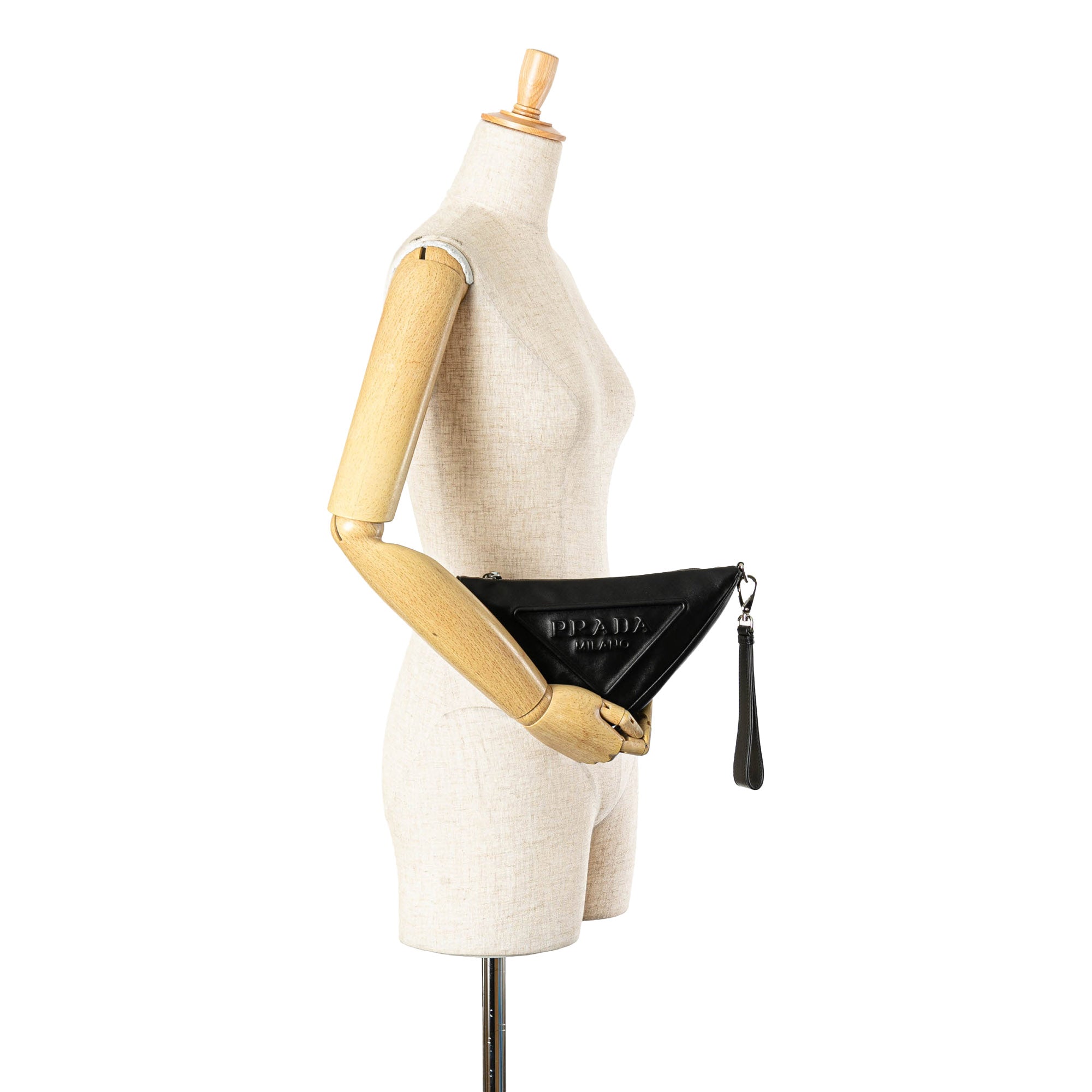 Grace Lux Triangle Logo Embossed Triangle Wristlet Pouch