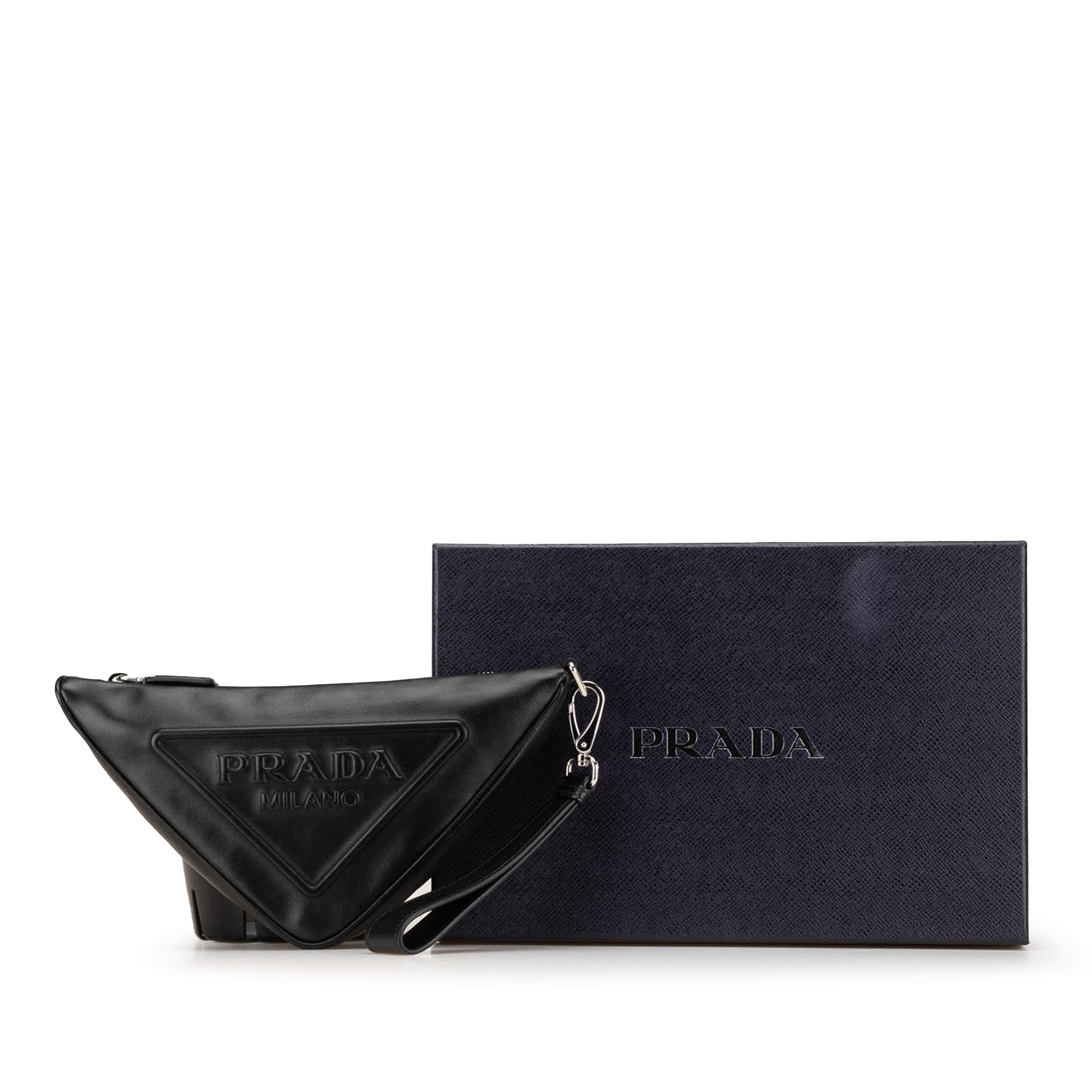 Grace Lux Triangle Logo Embossed Triangle Wristlet Pouch