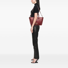 Leather Rockstud Demilune Satchel