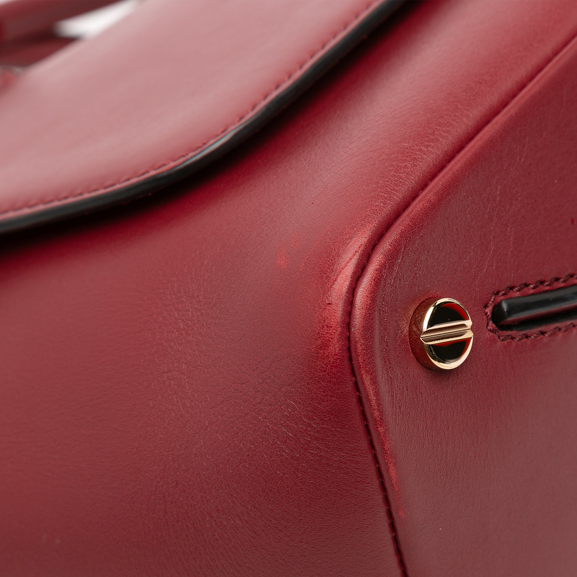 Leather Rockstud Demilune Satchel