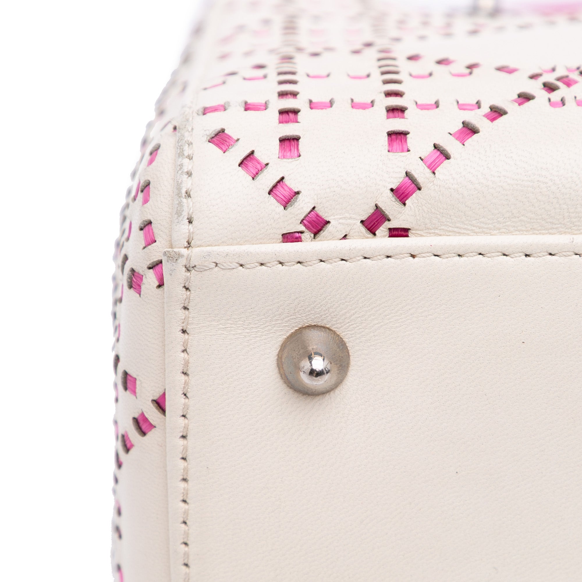 Medium Lambskin Cannage Stitched Lady Dior