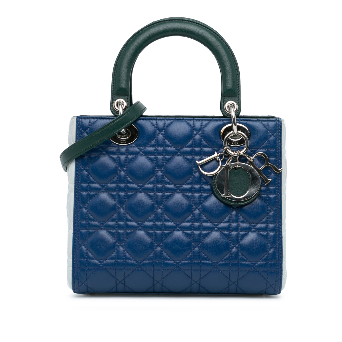 Medium Tricolor Lambskin Cannage Lady Dior