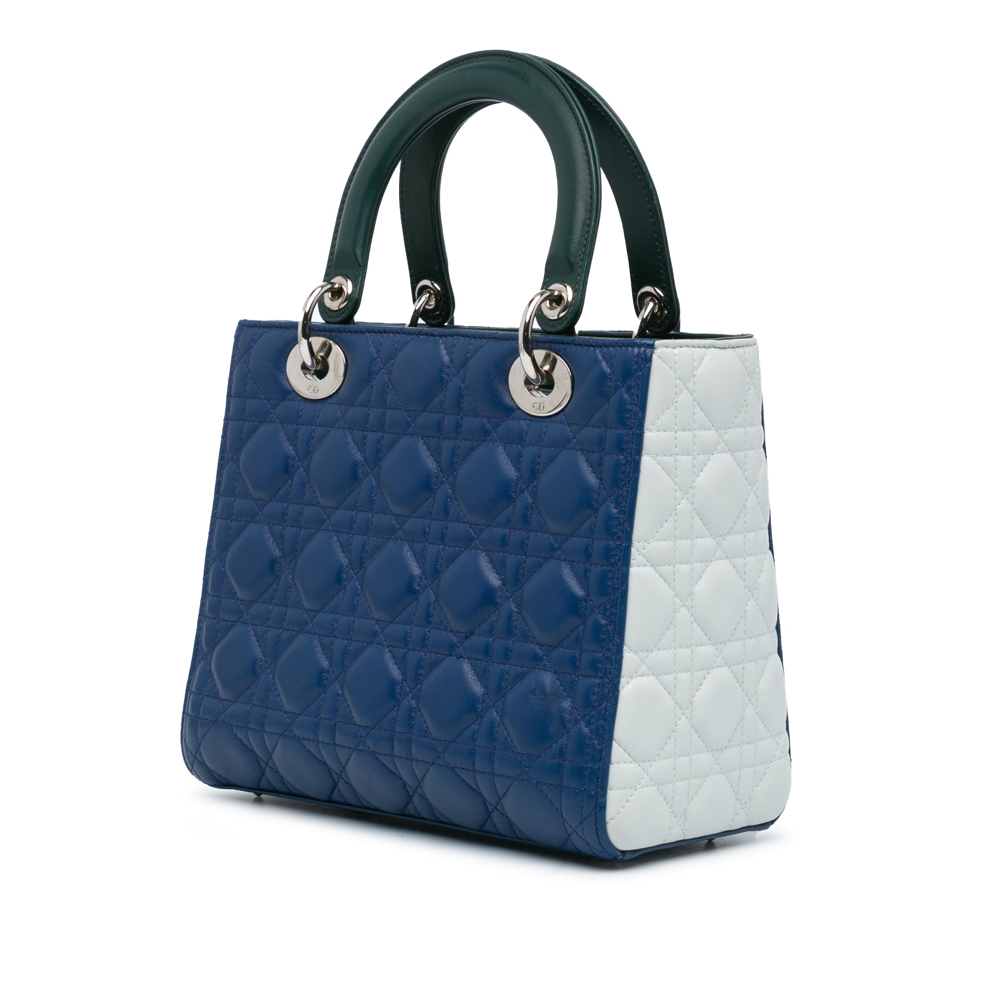 Medium Tricolor Lambskin Cannage Lady Dior