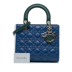 Medium Tricolor Lambskin Cannage Lady Dior