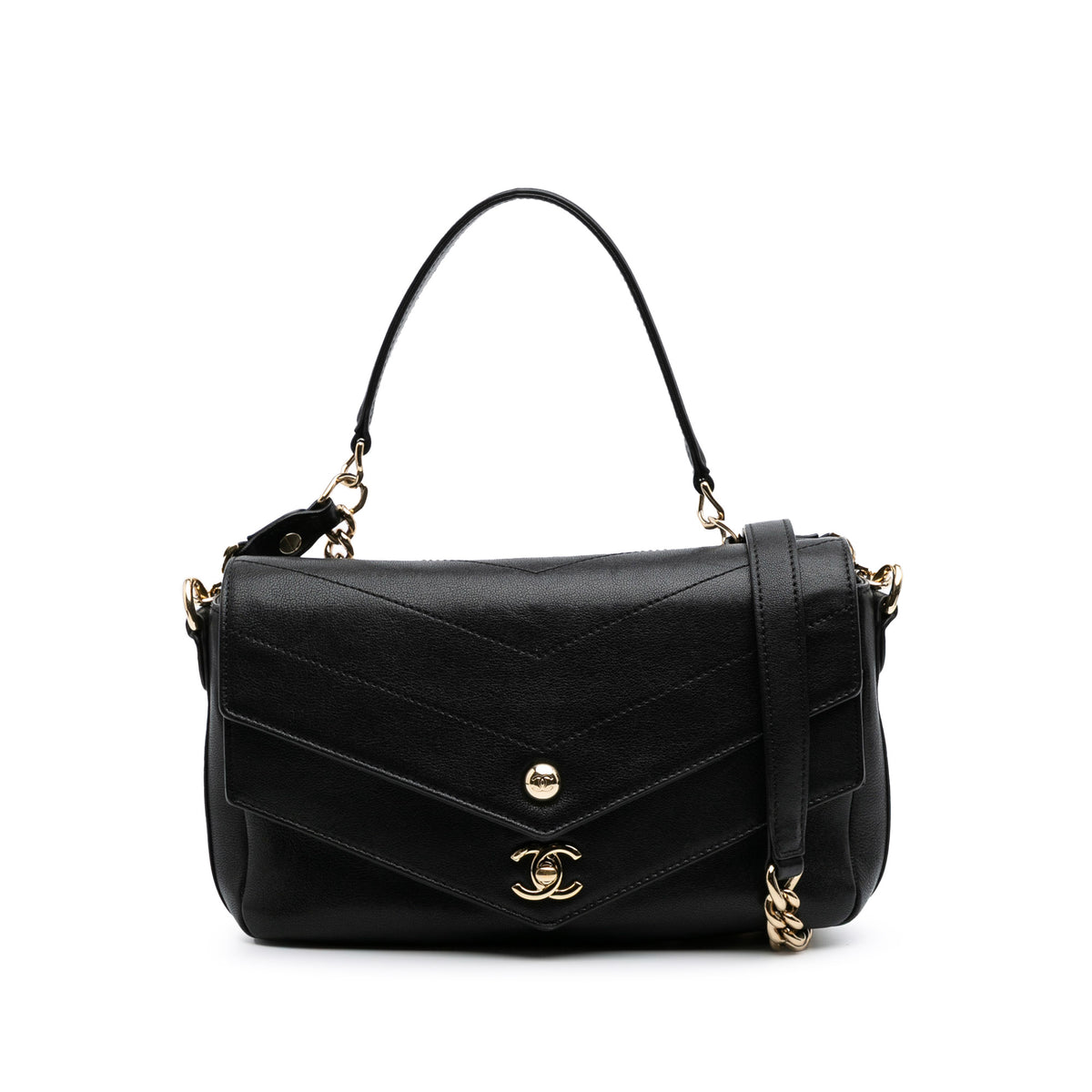 Mini Quilted Sheepskin Double Chevron Flap