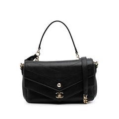 Mini Quilted Sheepskin Double Chevron Flap