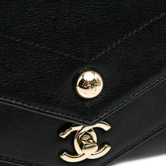 Mini Quilted Sheepskin Double Chevron Flap