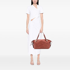 Medium Leather Bamboo Bar Tote