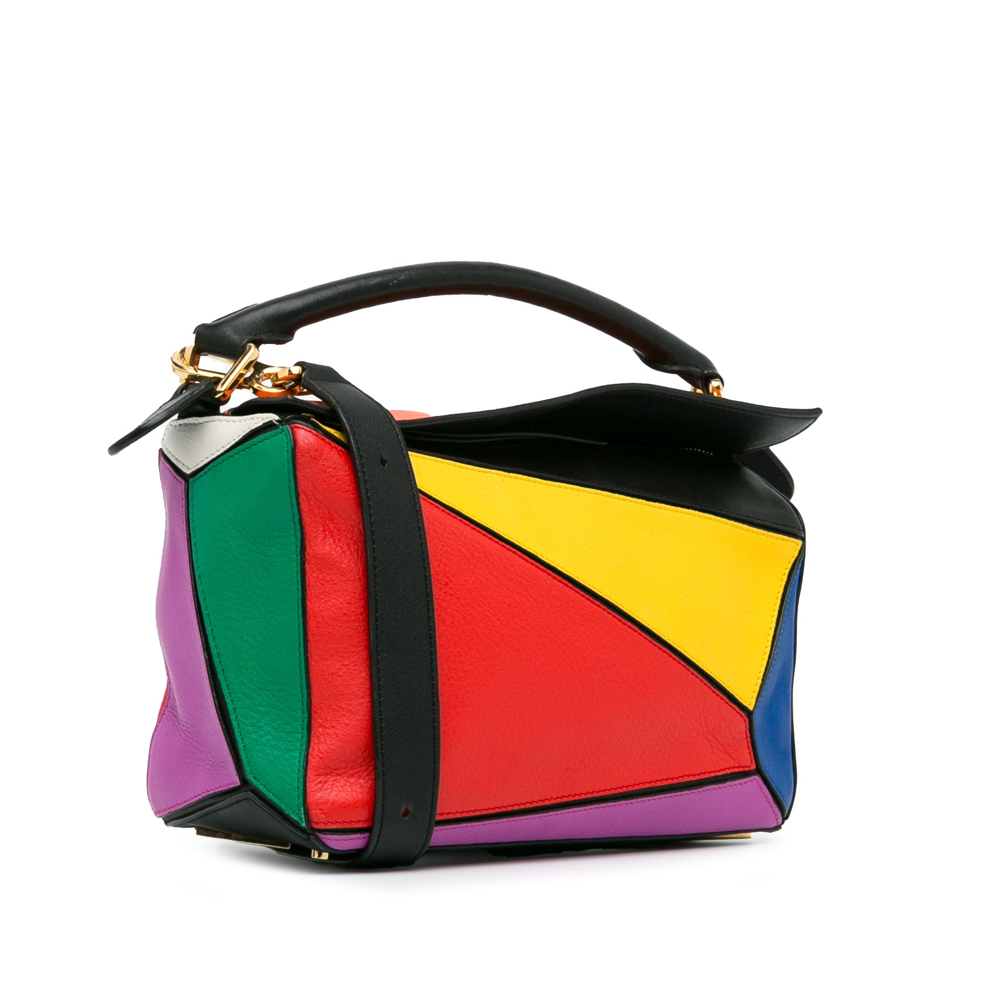 Small Multicolor Puzzle Satchel_1