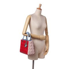 Medium Tricolor Lambskin Cannage Lady Dior
