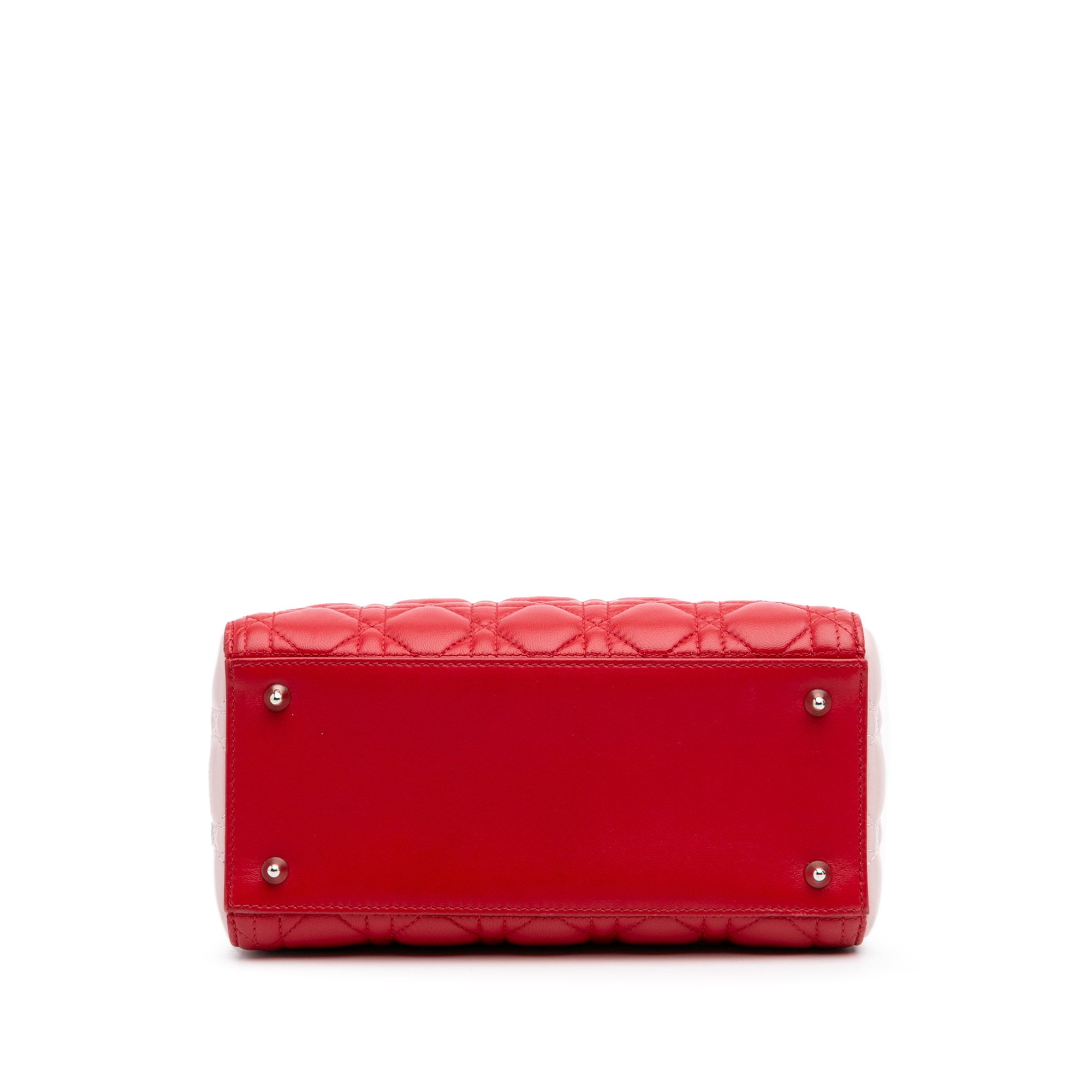 Medium Tricolor Lambskin Cannage Lady Dior