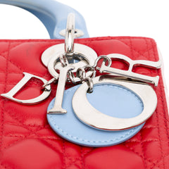 Medium Tricolor Lambskin Cannage Lady Dior