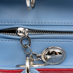 Medium Tricolor Lambskin Cannage Lady Dior