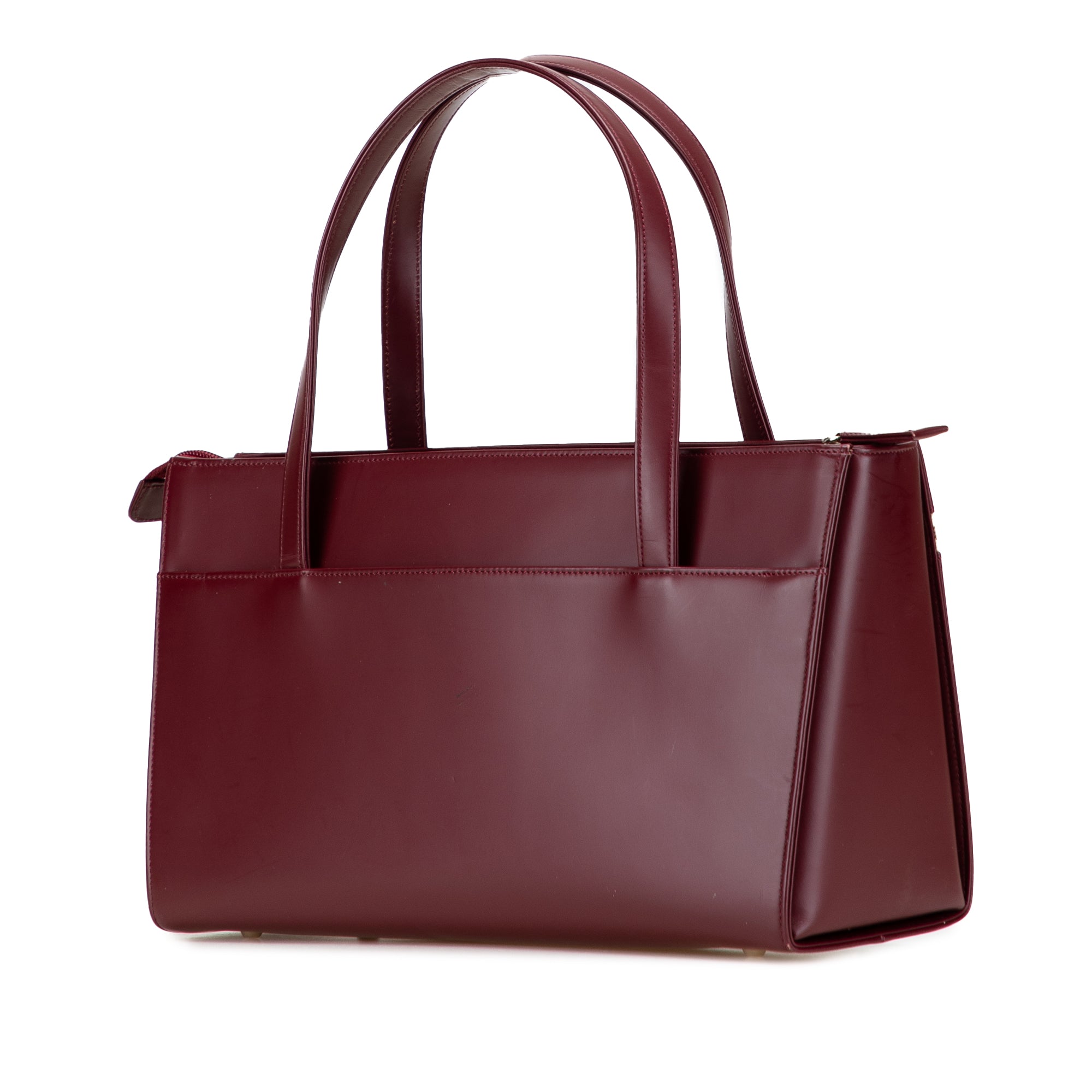 House Check Trimmed Leather Handbag