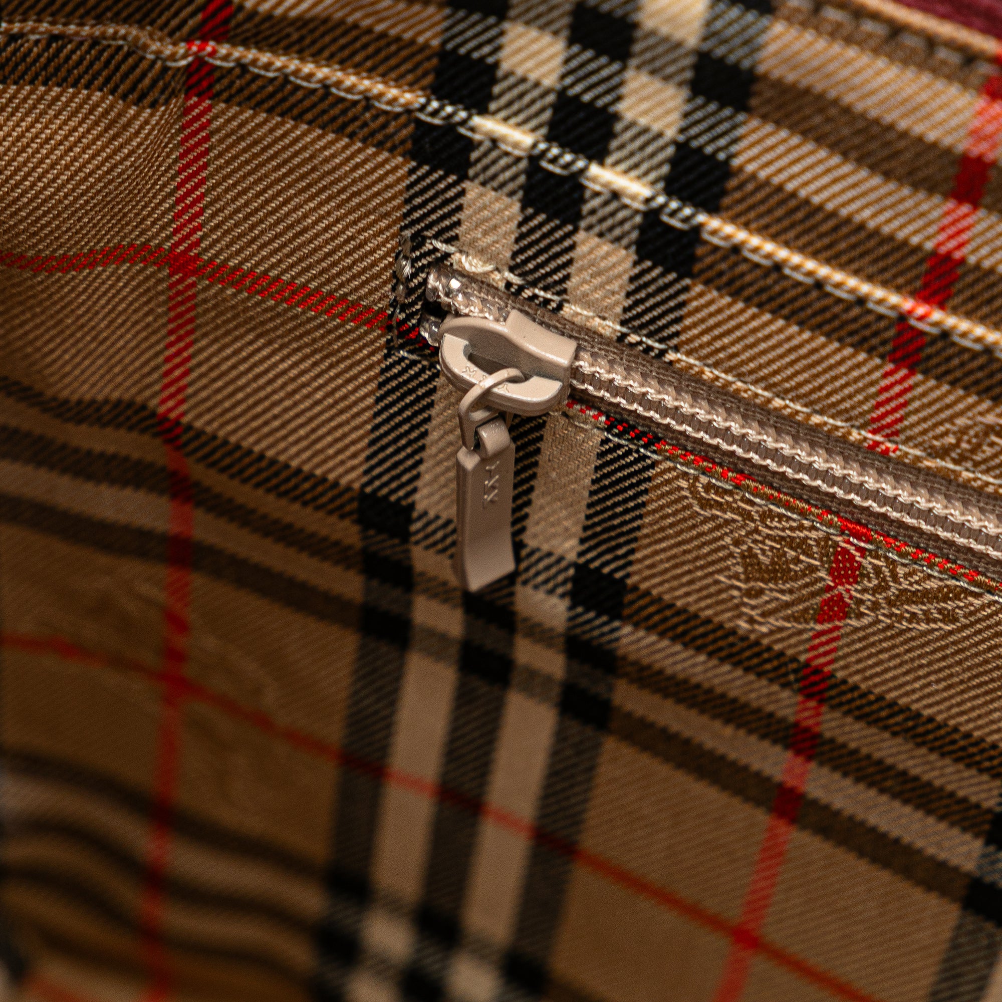 House Check Trimmed Leather Handbag