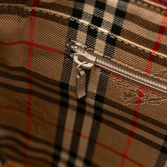 House Check Trimmed Leather Handbag