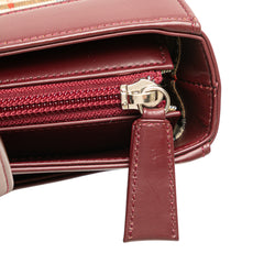 House Check Trimmed Leather Handbag