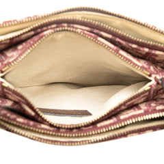 Oblique Canvas Saddle Triple Zip Crossbody