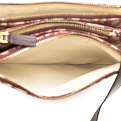 Oblique Canvas Saddle Triple Zip Crossbody