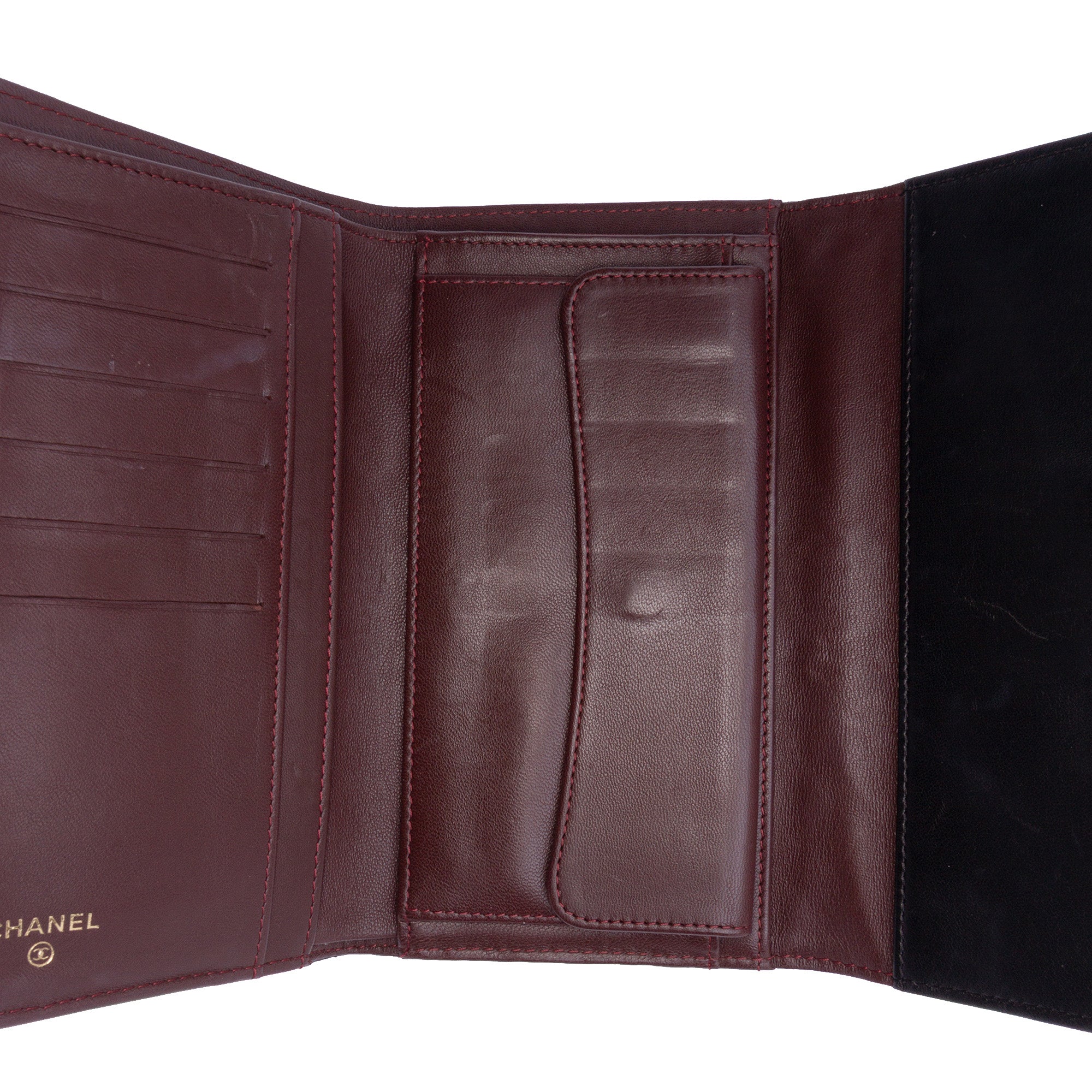 Large CC Quilted Lambskin Flap Wallet