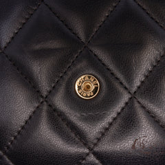 Large CC Quilted Lambskin Flap Wallet