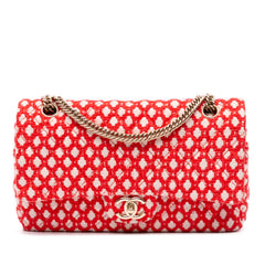 Medium Quilted Tweed Bijoux Chain Double Flap