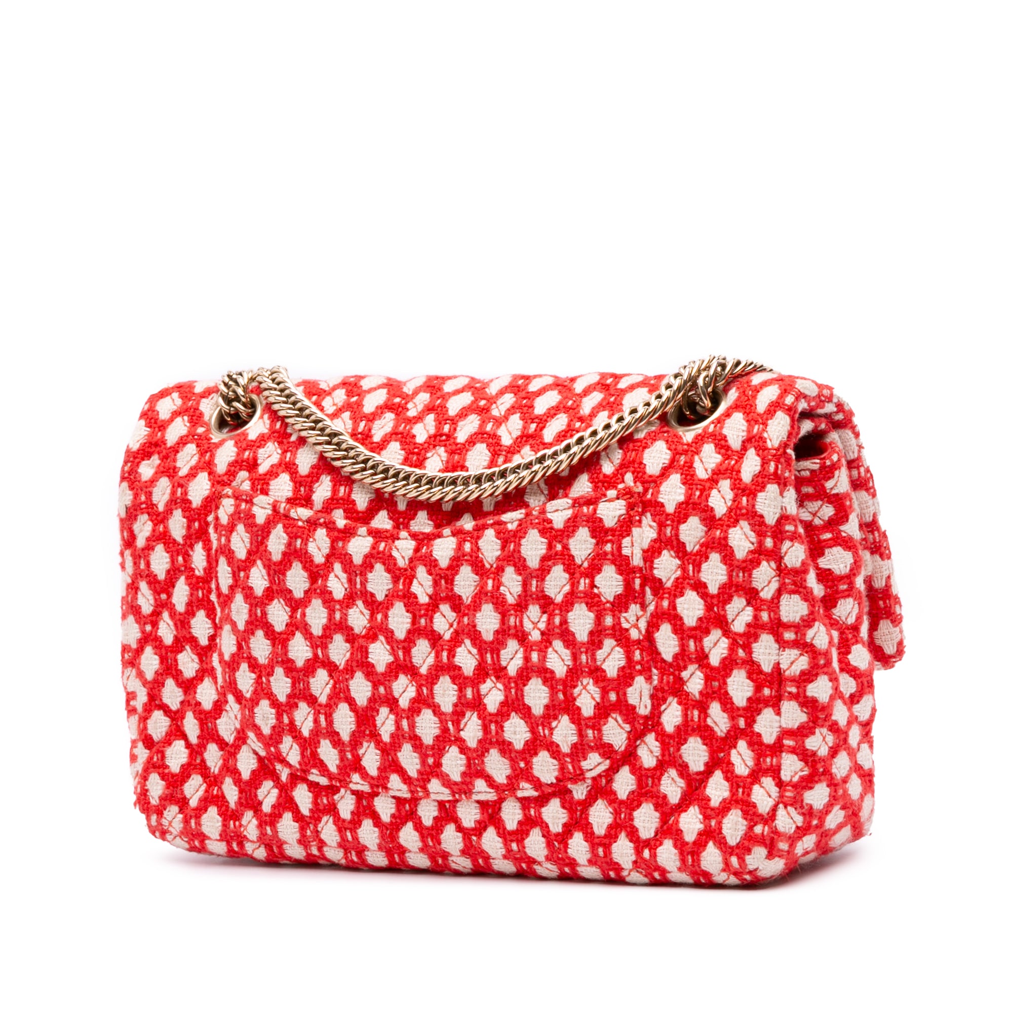 Medium Quilted Tweed Bijoux Chain Double Flap