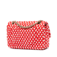 Medium Quilted Tweed Bijoux Chain Double Flap
