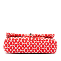 Medium Quilted Tweed Bijoux Chain Double Flap