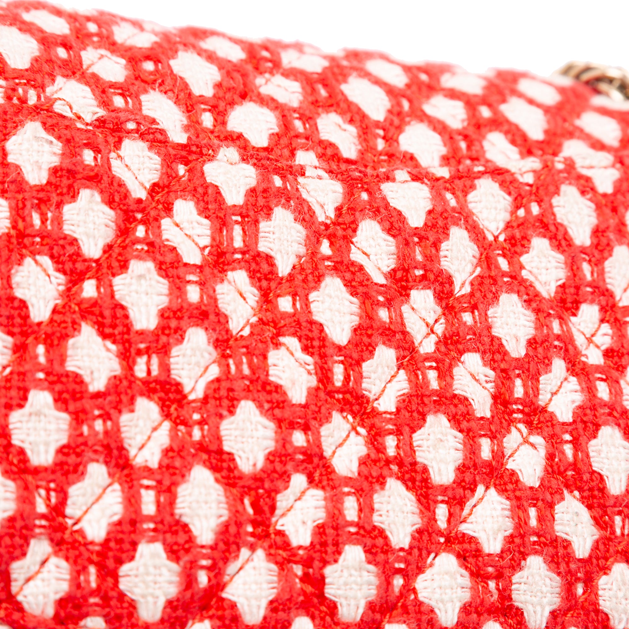 Medium Quilted Tweed Bijoux Chain Double Flap