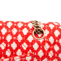 Medium Quilted Tweed Bijoux Chain Double Flap
