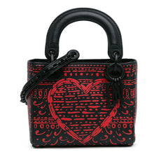 Mini Smooth Calfskin Painted Heart Clover Lady Dior