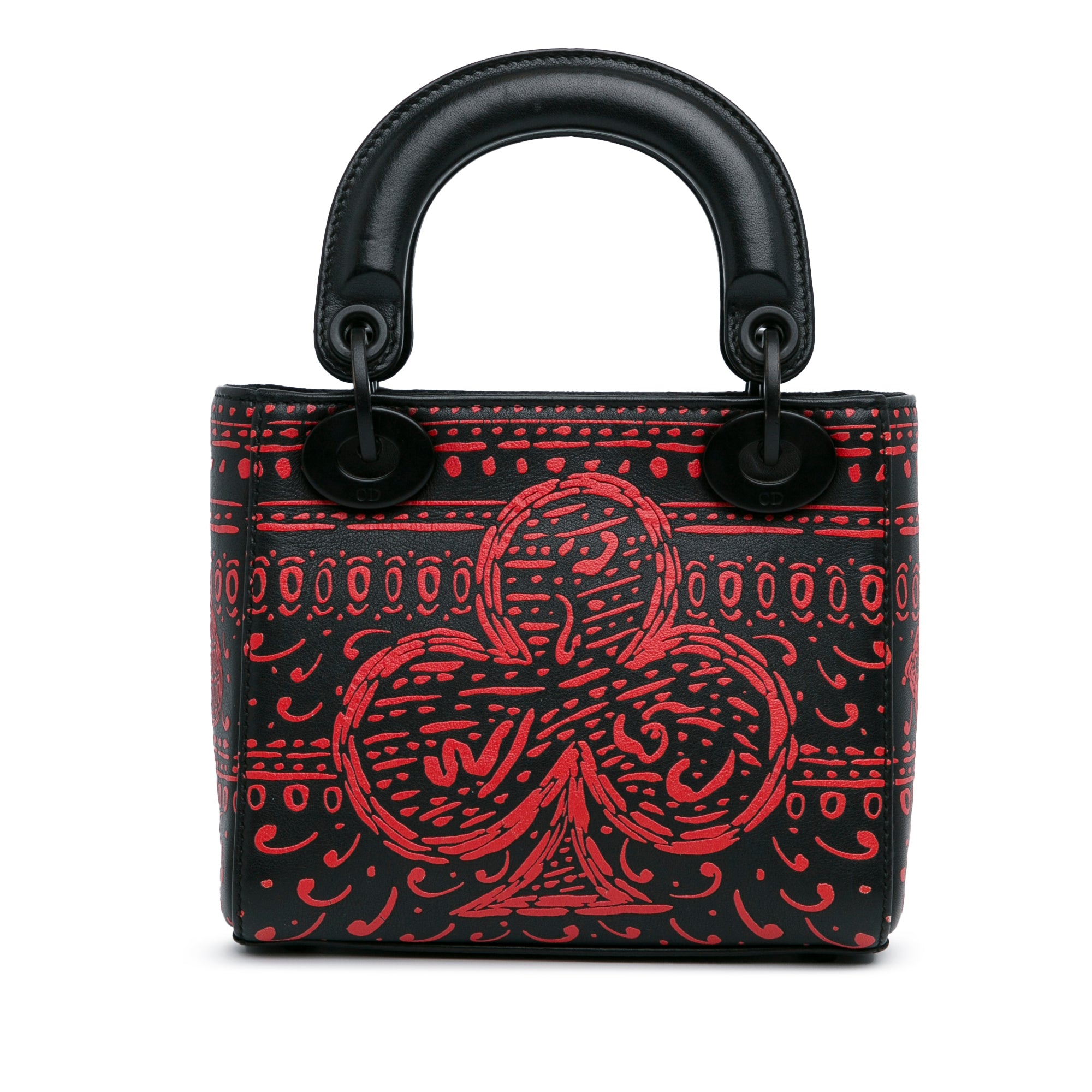 Mini Smooth Calfskin Painted Heart Clover Lady Dior