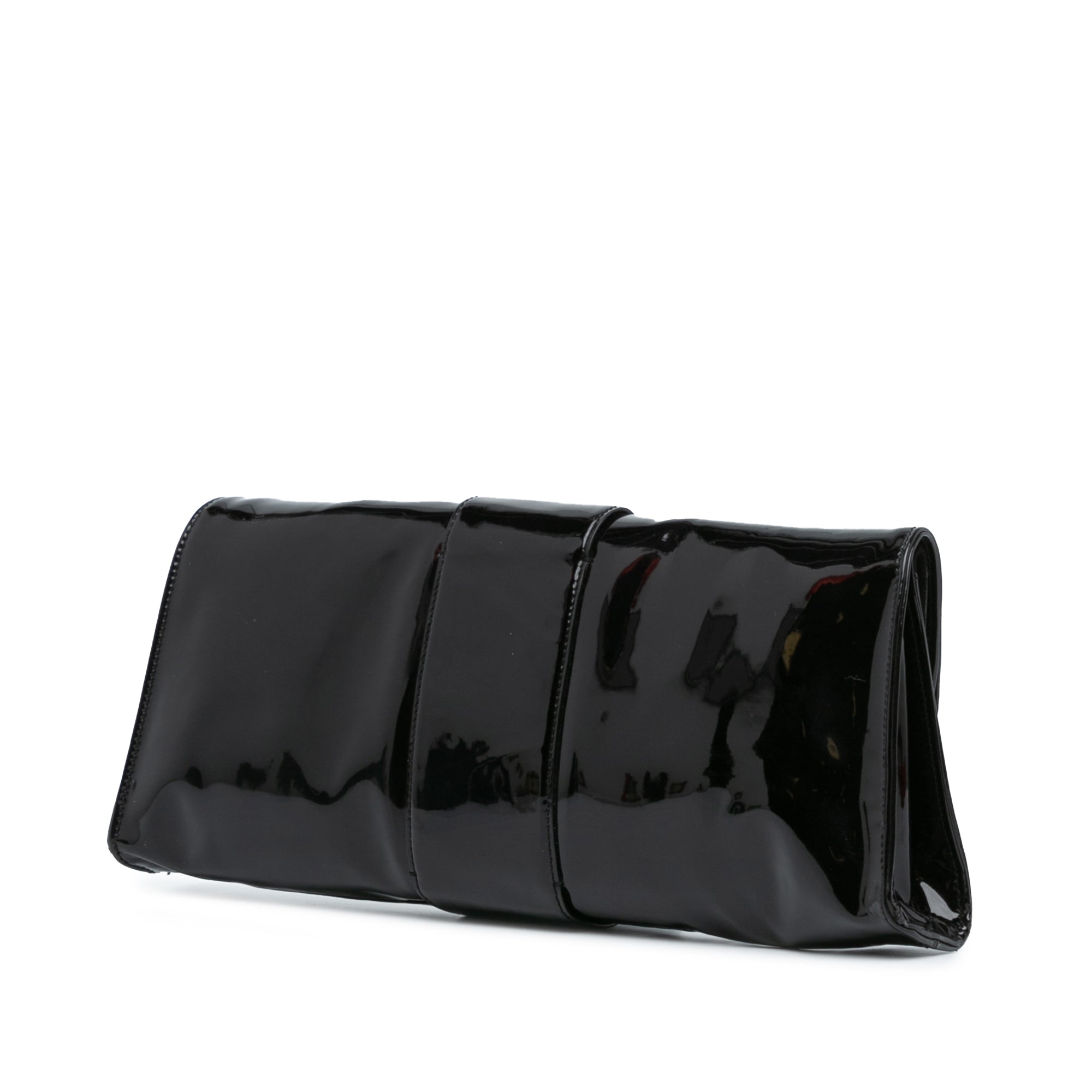 Patent Leather Flap Clutch