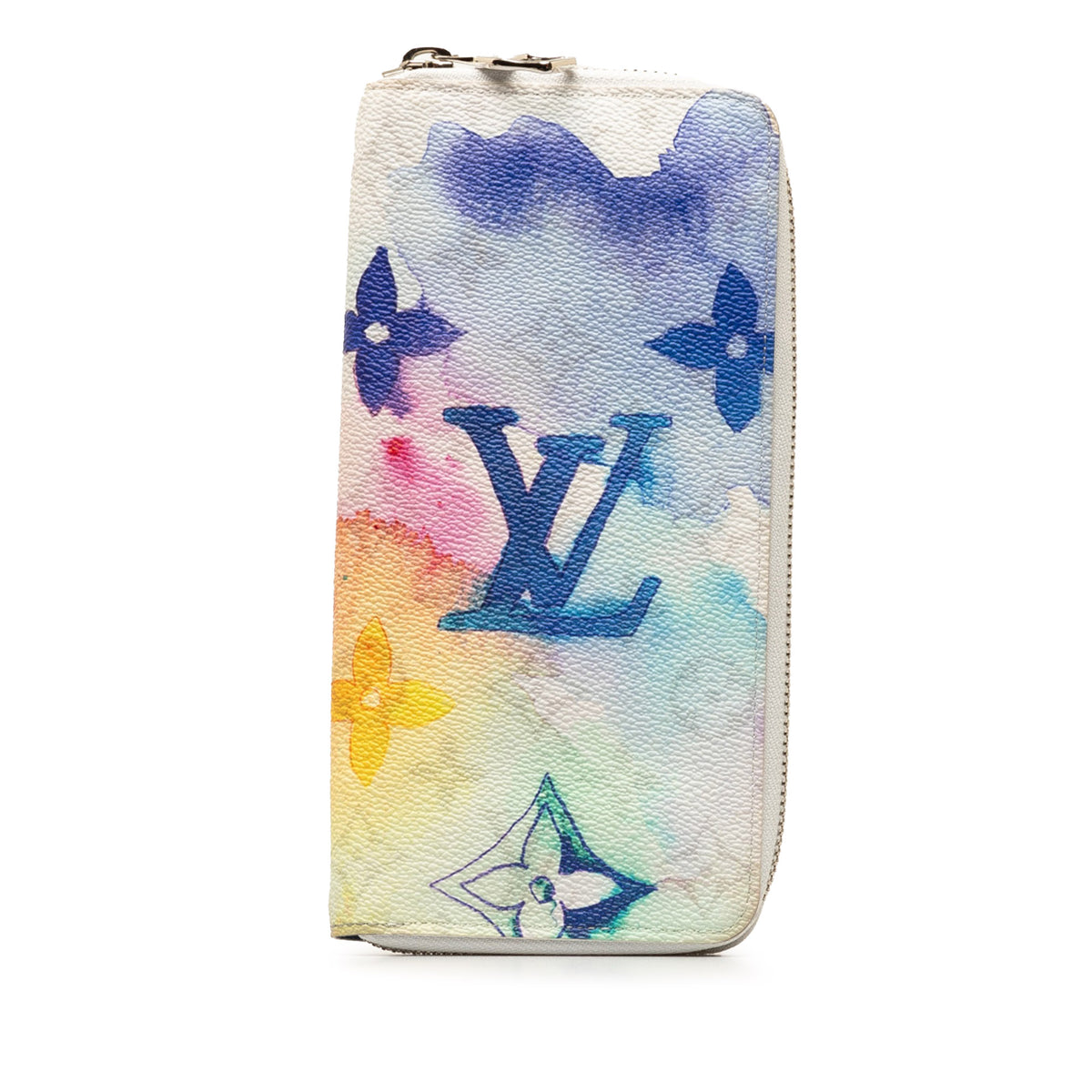 Monogram Watercolor Vertical Zippy Long Wallet_0