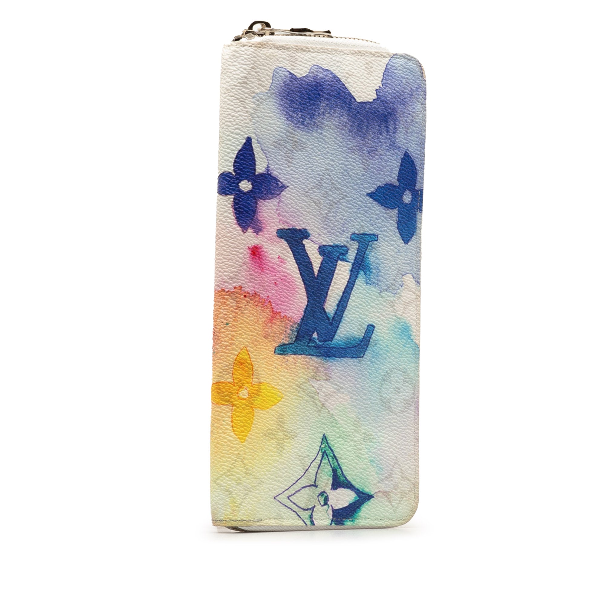 Monogram Watercolor Vertical Zippy Long Wallet_1