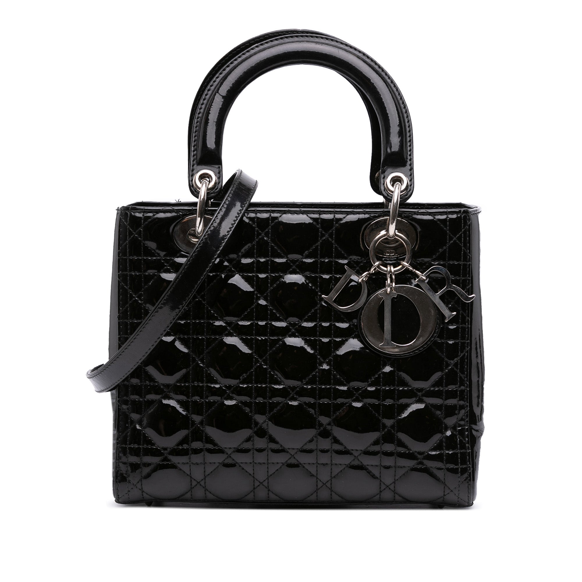 Medium Patent Cannage Lady Dior