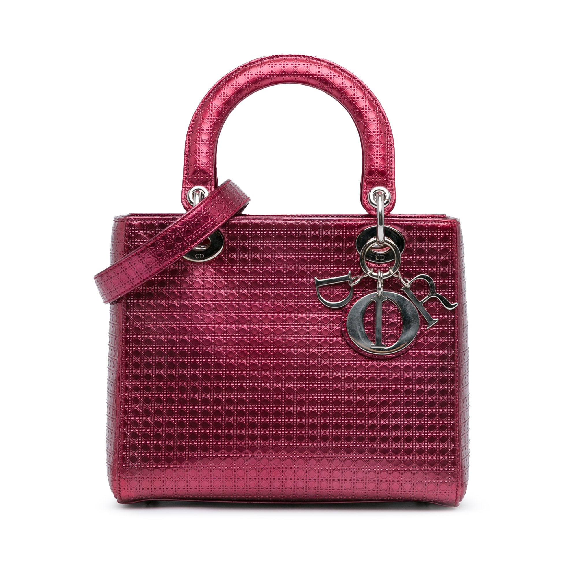 Medium Metallic Patent Microcannage Lady Dior