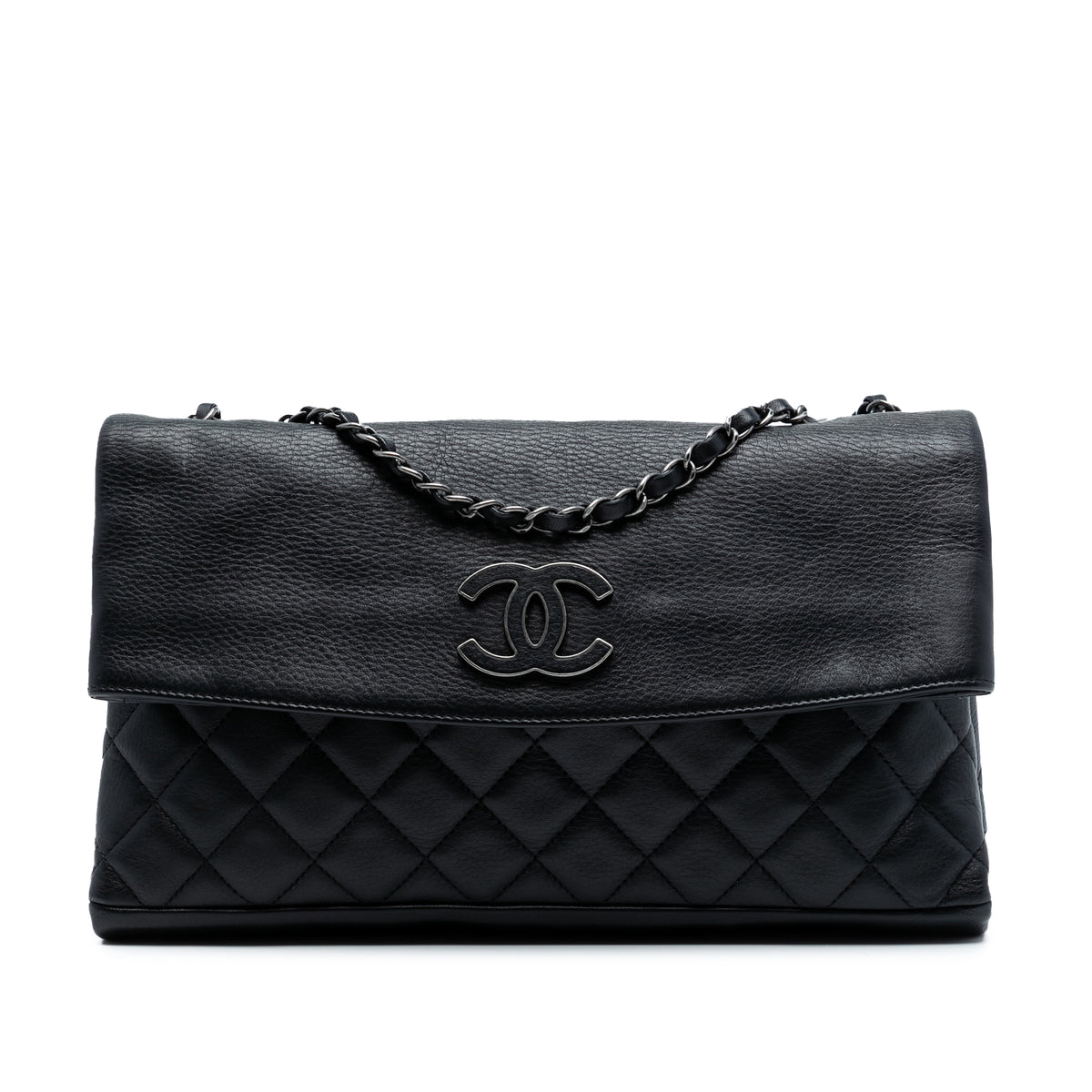 CC Quilted Calfskin Hamptons Foldover Flap