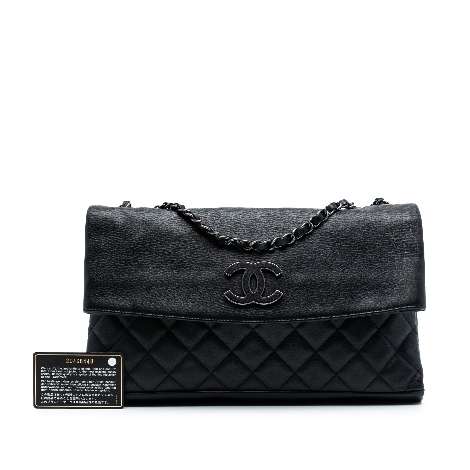 CC Quilted Calfskin Hamptons Foldover Flap