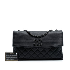 CC Quilted Calfskin Hamptons Foldover Flap