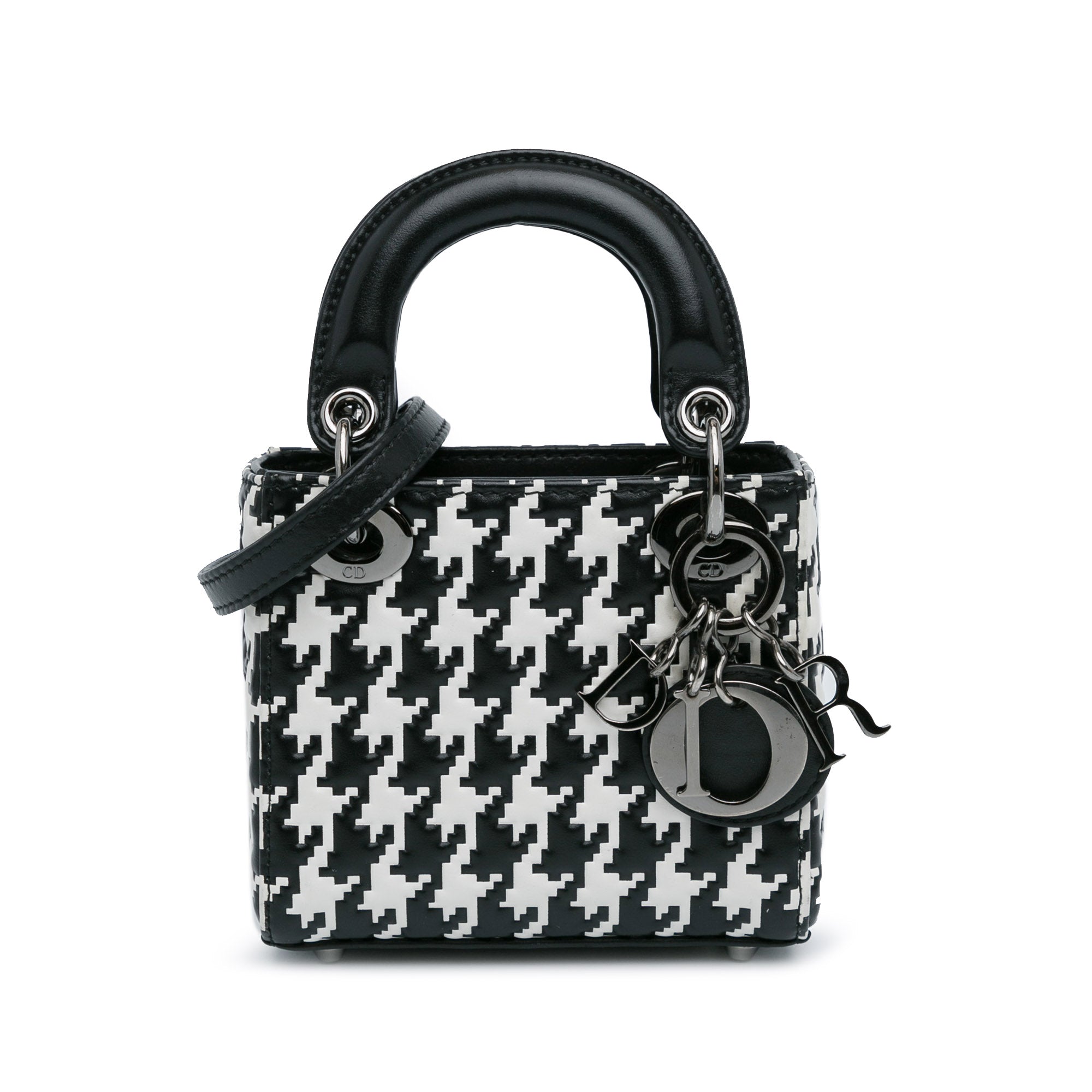 Micro Calfskin Houndstooth Embossed Macro Lady Dior_0