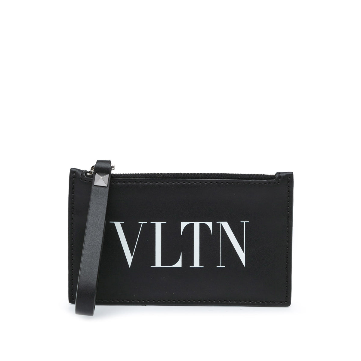 Leather VLTN Zip Card Holder